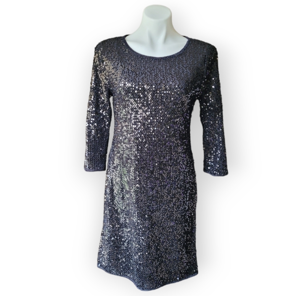 Forever 21 Medium Black Sequin Bodycon Cocktail Mini Dress